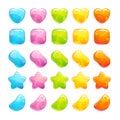 Cute glossy jelly candies set.