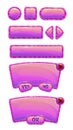 Cute glossy pink GUI set. Royalty Free Stock Photo