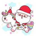 Cute Gnome Santa calus cartoon ride unicorn pony Christmas