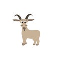 Cute goat cartoon illustration on white background or backdrop. Royalty Free Stock Photo