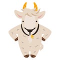 Cute goat character cartoon vector