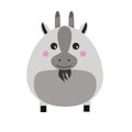 Cute goat character. Children style, isolated design element, vector illustration.