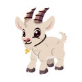 Cute goat character flat illustration