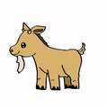 Cute goat	illustration white background Royalty Free Stock Photo