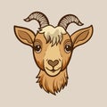 Cute Goat and Sheep Cartoon Mascot Character Illustration Isolated on white Royalty Free Stock Photo