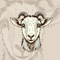 Cute Goat and Sheep Cartoon Mascot Character Illustration Isolated on white Royalty Free Stock Photo