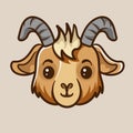 Cute Goat and Sheep Cartoon Mascot Character Illustration Isolated on white Royalty Free Stock Photo