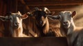 cute goats in the barn on the farm