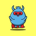 Cute goblin monster superhero character flaying Royalty Free Stock Photo