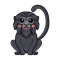 Cute goeldi`s monkey cartoon sitting