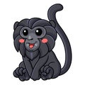 Cute goeldi`s monkey cartoon sitting