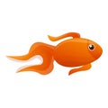 Cute gold fish icon, cartoon style Royalty Free Stock Photo