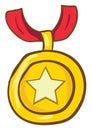 Star gold medal , vector or color illustration