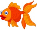 Cute golden fish cartoon Royalty Free Stock Photo