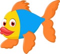 Cute golden fish cartoon Royalty Free Stock Photo