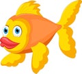 Cute golden fish cartoon Royalty Free Stock Photo