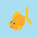 Cute golden fish cartoon Royalty Free Stock Photo