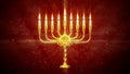 cute golden hanukkiah flaming . creative object 3D rendering Royalty Free Stock Photo