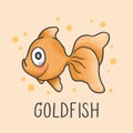 Cute Goldfish cartoon hand drawn style