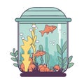 Cute goldfish swimming in fishbowl Royalty Free Stock Photo