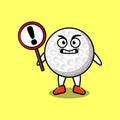 Cute golf ball cartoon character with different expressions