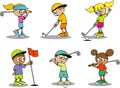 Cute Golf Kids Royalty Free Stock Photo