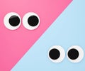 Cute googly eyes funny Isolated on blue