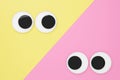 Cute googly eyes funny Isolated on yellow