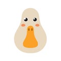 Cute goose face in cartoon style. Farm character head for baby and kids design Royalty Free Stock Photo