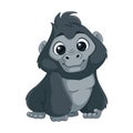 Cute gorilla cartoon vector illustration Royalty Free Stock Photo