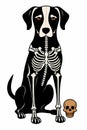 Cute Gothic Skeuomorphic Dog Illustration Royalty Free Stock Photo