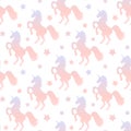 Cute gradient unicorn silhouette seamless pattern background illustration