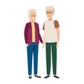 Cute grand parents couple characters