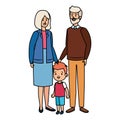 Cute grand parents couple with grandson
