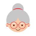 Cute grandmother head avatar character