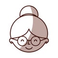 Cute grandmother head avatar character