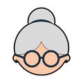 Cute grandmother head avatar character