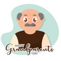 Cute grandpa character Happy grandparents day Vector