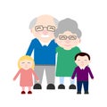 Cute grandparents with grandchildren. Happy Grandparent`s day