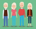 Cute grandparents group characters