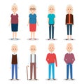 Cute grandparents group characters