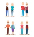 Cute grandparents group characters