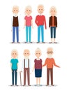 Cute grandparents group characters