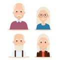 Cute grandparents group characters