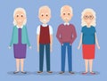 Cute grandparents group characters