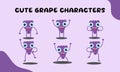 Cute grape characters, suitable for children\'s books or educational content