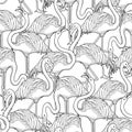 Cute graphic flamingo pattern