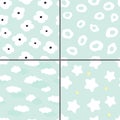 Cute graphics collection for baby shower party. Invitation card or wrapping paper. Royalty Free Stock Photo