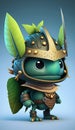 Cute Grasshopper Animal Warrior 3D Game Model Generative AI Royalty Free Stock Photo