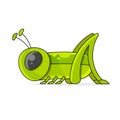 Cute Grasshopper Cartoon Illustrations Suitable For Greeting Card, Poster Or T-shirt Printing Royalty Free Stock Photo